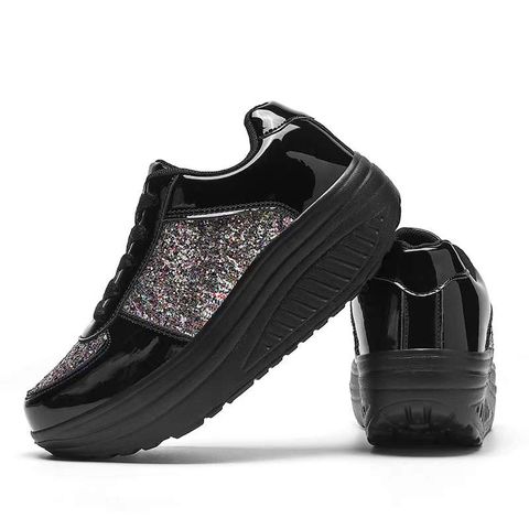 Sequin Mirrored Rocking Shoes For Women