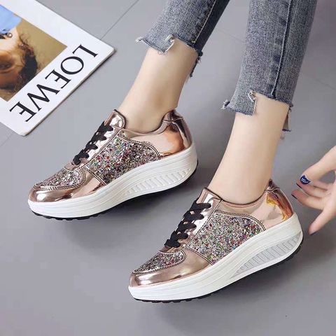 Sequin Mirrored Rocking Shoes For Women