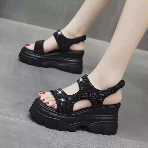 Rhinestone Wedge Heel For Women