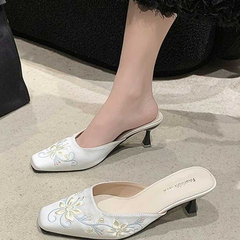 Embroidered Half Slippers for women