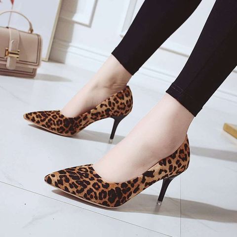 Leopard Print Pointed Toe High Heel