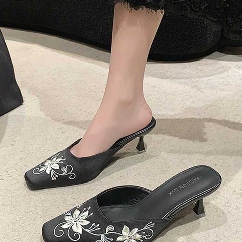 Embroidered Half Slippers for women
