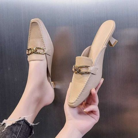 Pointed Toe Half Slippers For Outdoor Wear