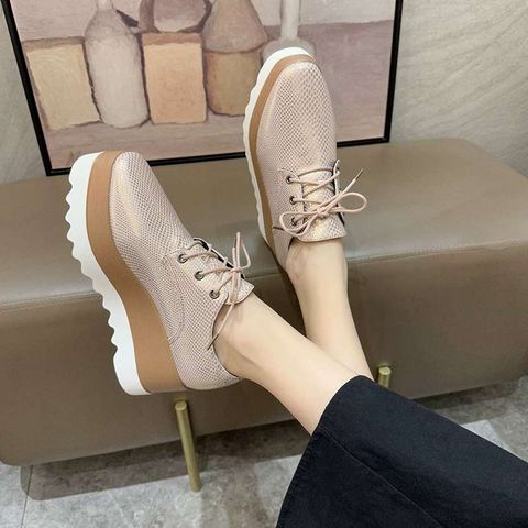 Scaled Leather  Thick Bottom Square Head Women Shoes