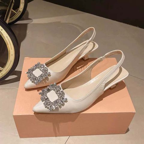 Women's Summer Sandals With Rhinestones Square buckle