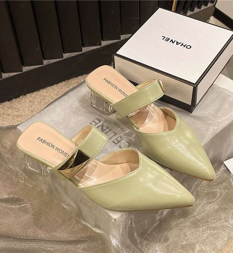 Korean Style Fashion Pointed Toe Thick Heel