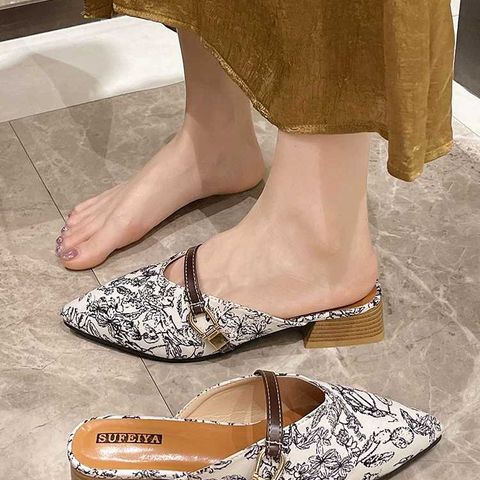 Baotou Half Slippers Pointed Toe For Women