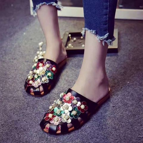 Baotou Flower Harajuku Style Slippers For Women