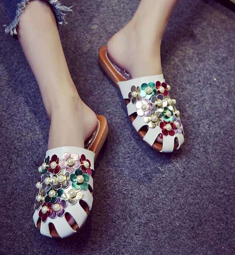 Baotou Flower Harajuku Style Slippers For Women
