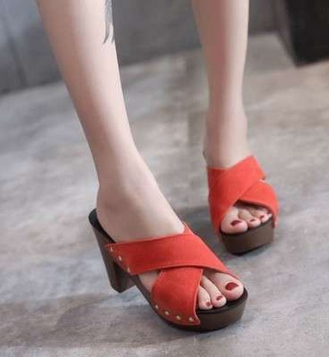 European & American Summer New Waterproof Platform Thick high Heel