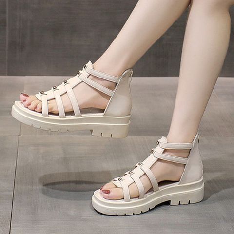 Roman Sandals Women's Flat Thick Heels