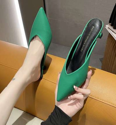 French Style Pointed  Heel closed Toe Sandals for Women