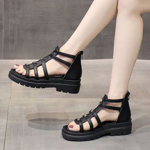 Roman Sandals Women's Flat Thick Heels
