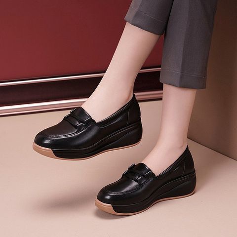 Big Brand Shoes Genuine Leather  Thick-Soled Comfortable Shoes