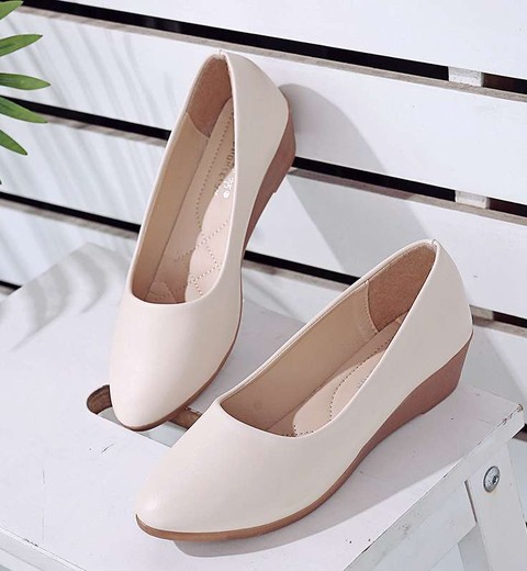 Korean Version  Shallow Mouth Toe Shoes Soft Bottom Wedge Heel Shoes
