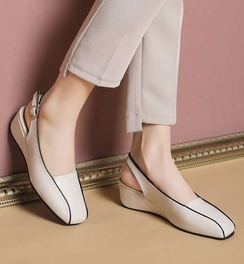 Wedge Heel Closed Toe Sandals Real Soft Leather Comfortable Leather Shoes