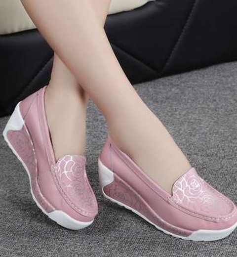 Casual Women's Shoes Platform Thick Wedge Heel