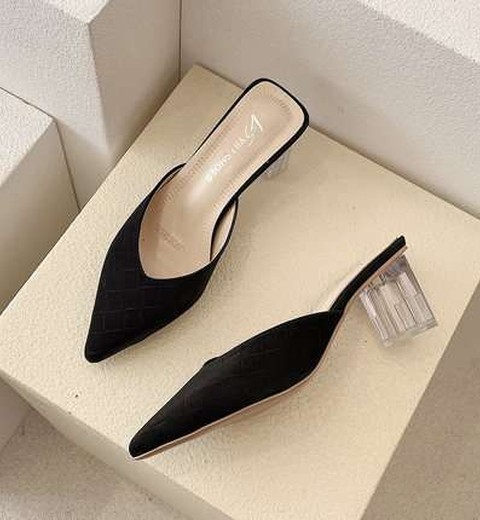Half-Slip High heels women Celebrity Pointed Slippers