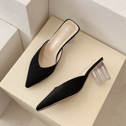 Half-Slip High heels women Celebrity Pointed Slippers