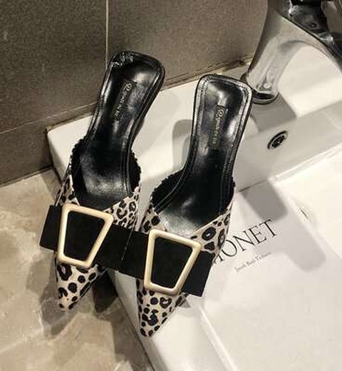 Women's Summer New Style Leopard Print pointed Toe High Heel Sandals