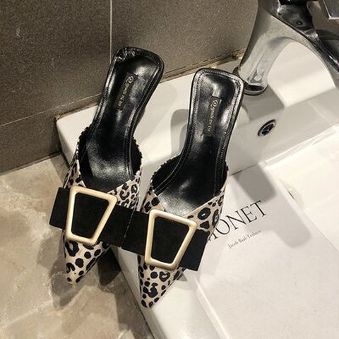 Women's Summer New Style Leopard Print pointed Toe High Heel Sandals