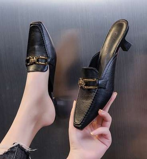 Pointed Toe Half Slippers For Outdoor Wear