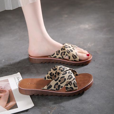 Cowhide Soft Sole Skirt Slippers For Women