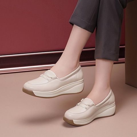 Big Brand Shoes Genuine Leather  Thick-Soled Comfortable Shoes