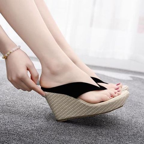 Women Summer Slippers Thick Bottom Wedge Flip Flop Sandal