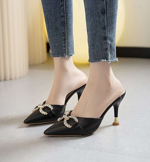 French Rhinestone High Heels Women's Shoes