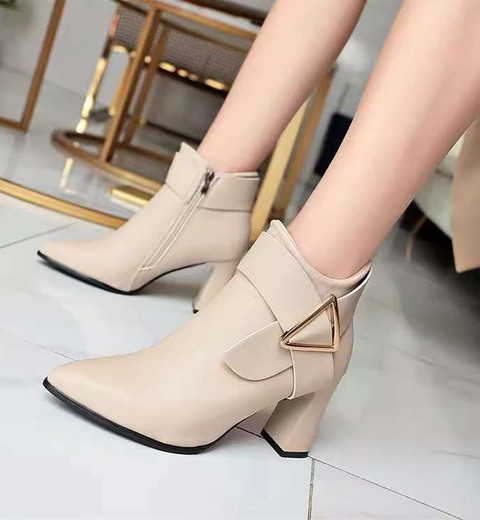 Korean High Heels Versatile Thick Heels Boots