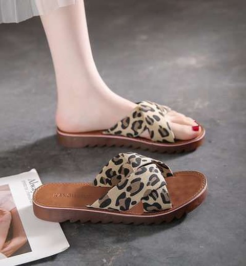 Cowhide Soft Sole Skirt Slippers For Women