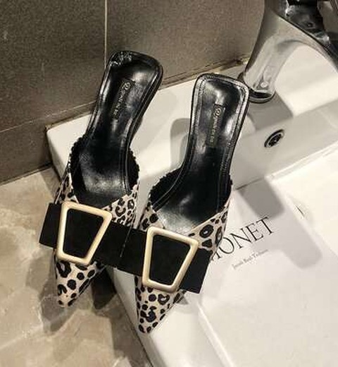 Women's Summer New Style Leopard Print pointed Toe High Heel Sandals