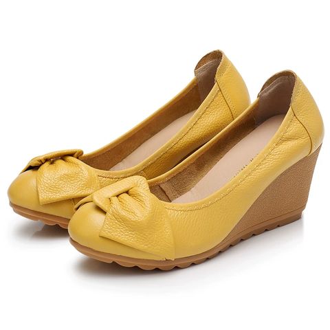 High Heeled Toads Women's Real Leather Cowhide  Wedge Heel