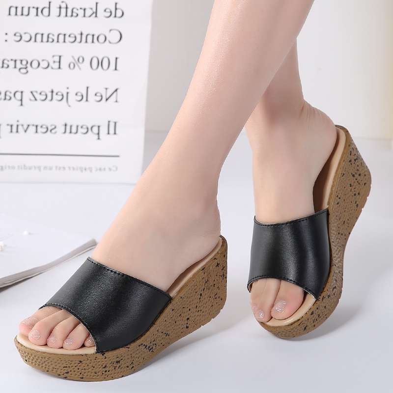 Genuine Leather Wedge Heels